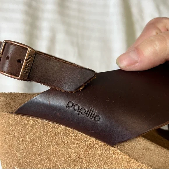 Birkenstock Papillio Samira Leather Wedge Sandals Brown size 40 - Picture 8 of 12